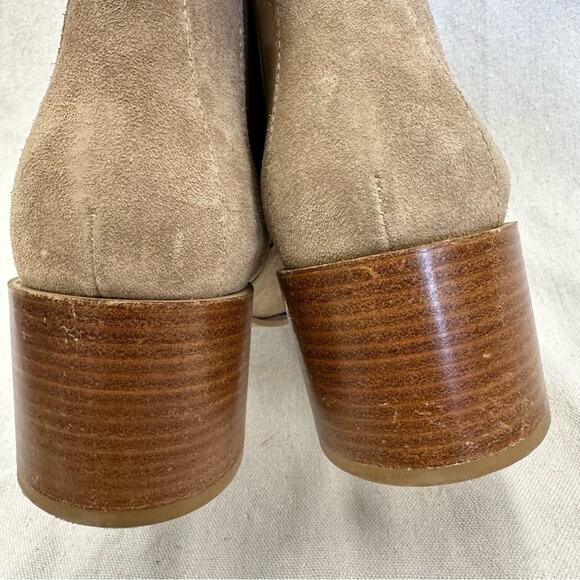 Everlane The Heel Boot block heel ankle bootie in taupe suede size 9.5 - Picture 5 of 14